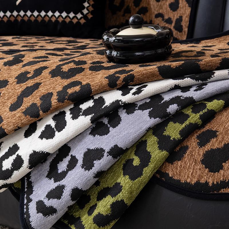 Retro Leopardenmuster Wohnzimmer Sofakissen Rutschfestes Sitzkissen Speziell geformte Fortgeschrittene Sofabezug Direkt vom Hersteller