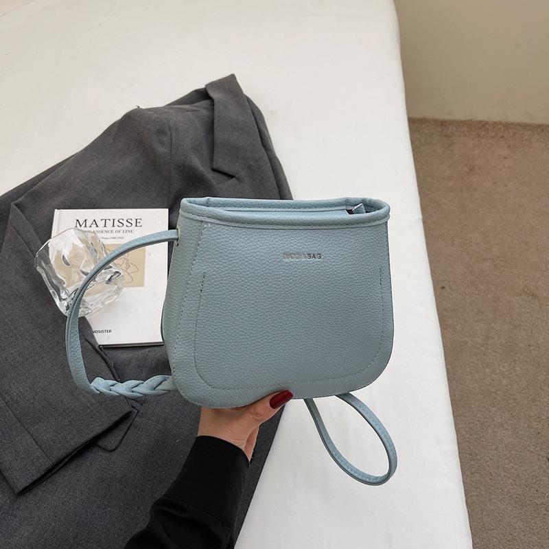 Fashionable, Casual, Simple, Niche, Solid-color, Single-shoulder Bag, Crossbody Bucket Bag