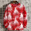 Christmas Element Pattern Men's Sweatshirt Santa Claus 3D Print Pullover Autumn Women Crew Neck Hoodie Long Sleeve Kids Tops