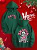 Green Skateboard Skeleton Graphic Hoodie Casual Knit Pullover with Drawstring Machine Washable Ideal New Year Gift for Men