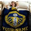 1PC Leeds United Custom Name Patterned Flannel Blanket Suitable For All Seasons for Home Decor Warmth and Comfort Gifts Holiday Present