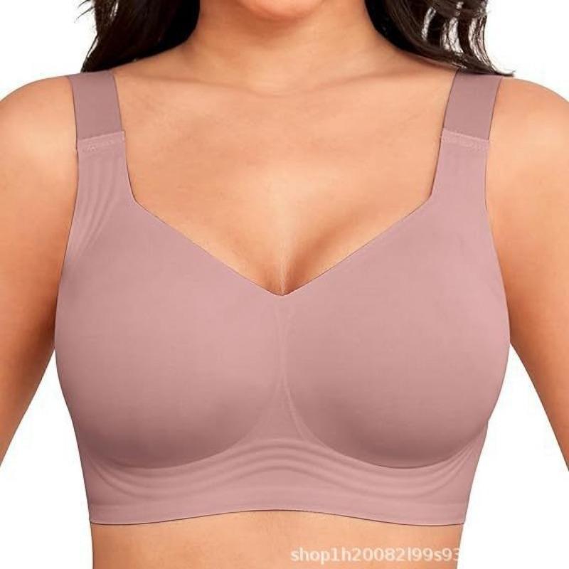 Women Plus Size Seamless Wireless Thin Full Cup Comfortable Bra