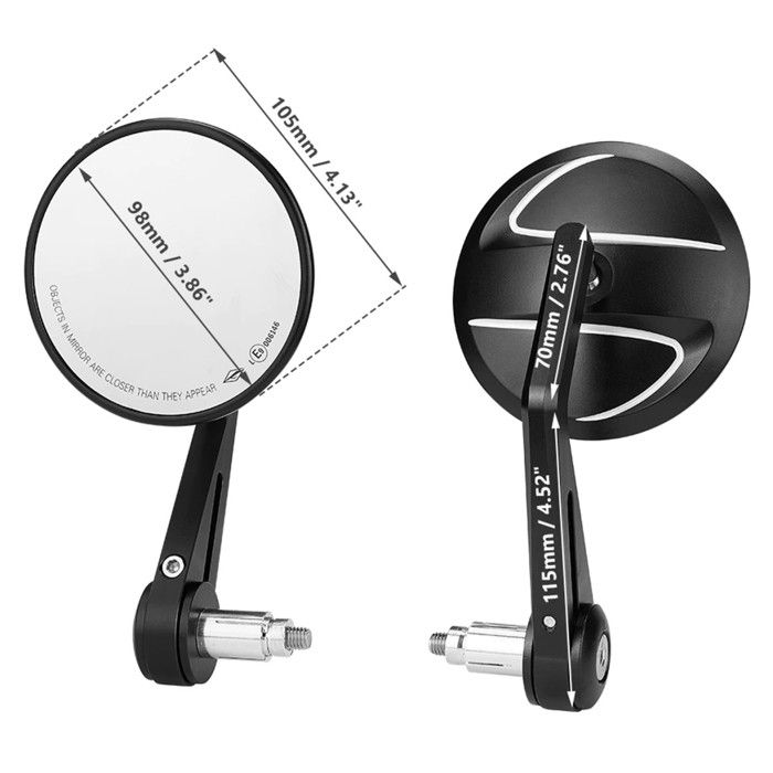 Rétroviseur Embout de guidon avec ECE Retroviseur moto paire Zaddox SP7