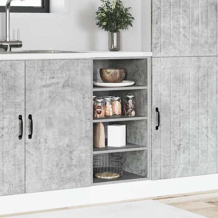 VidaXL Meuble bas "Riga" Gris béton 40 x 44,5 x 81,5 cm Bois d'ingénierie 854205
