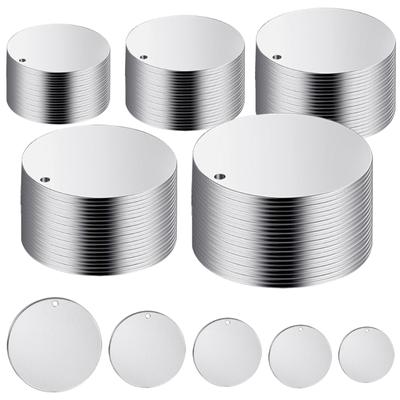 100 Pieces/Set Stamping Blanks Round Blanks Tagged 10/15/20/25/30mm Engraving Blanks Metal Blanks Dog Tagged for Craft