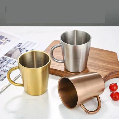 310/350ml 304 Stainless Steel Double Layer Mugs Coffee Creative Water Cup Heat Insulation Beer Stainless Cup Drinkware