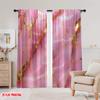 2D Flat Printing 2pcs Curtain Pink Marble Machine Washable Fabric,Without Electricity Festive Wall Decor Perfect for Indoor