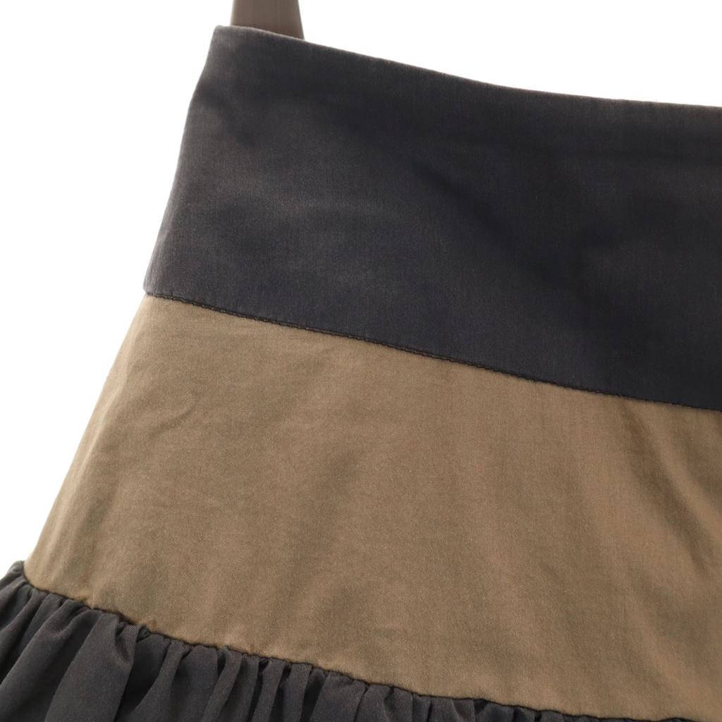 LANVIN en Bleu Border Pattern Mini length Balloon skirt With inner pants Women Used