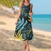 Elegante abito estivo da donna, abbigliamento casual chic, gonna prendisole da spiaggia con tasche