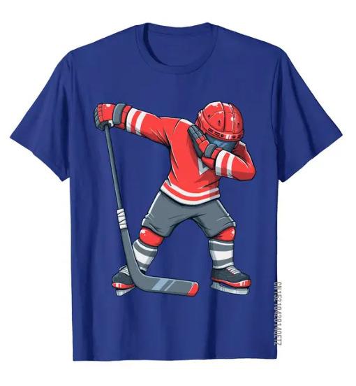 Fun Hockey T-shirt Dab Player Short Sleeve 3D Printed Shirt Suitable for Children, Adults, and Men and Women