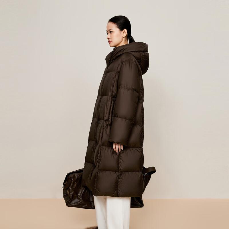 Less 2024 Women's Hooded Loose-Fit Goose Down Jacket