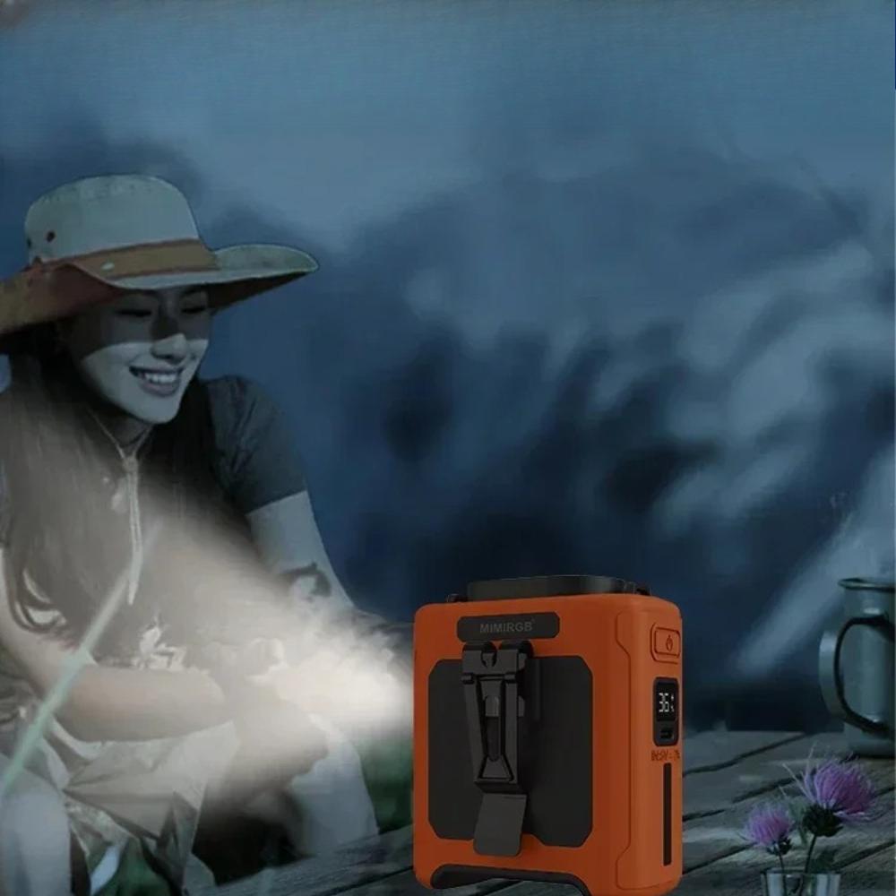 Portable Waist Fan 10000mAh with Power Bank LED Lighting Hanging Neck Fan 5 Speed Strong Airflow Cooling Fan for Outdoor Working