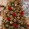 Assorted Colors Velvet Bow Baubles Striped Texture Charming Xmas Spheres  Room Decor