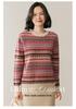 Design-Forward French Cable Knit Cashmere Sweater - Women's Loose Contrast Color Round Neck Knitwear for Autumn/Winter