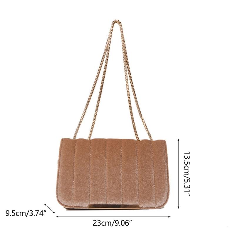 Women Casual Shoulder Bag Small Square Bag Chain Strap Crossbody Bags Simple Clutches Messengers Bags for Wedding Daily