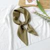 Solid Color 70 Small Square Scarf Monochrome Scarf Sunscreen Tied Hair Thin Monochrome Silk Scarf With Simple Temperament