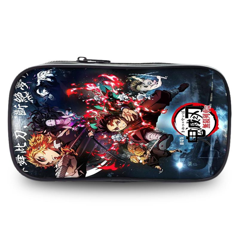 Cute Demon Slayer Pen Pouch Large Capacity Oxford Fabric Versatile Pencil Bag