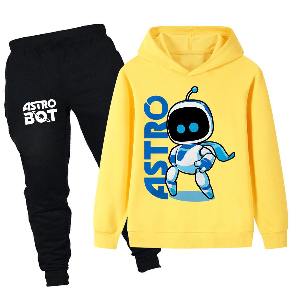 

PB1337 Kids Boys Girls Astro Bot Printed Long Sleeves Hoodie Trousers Sets 150cm