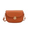 Fashion shoulder bag versatile solid color simple casual commuter messenger bag foreign style saddle bag women
