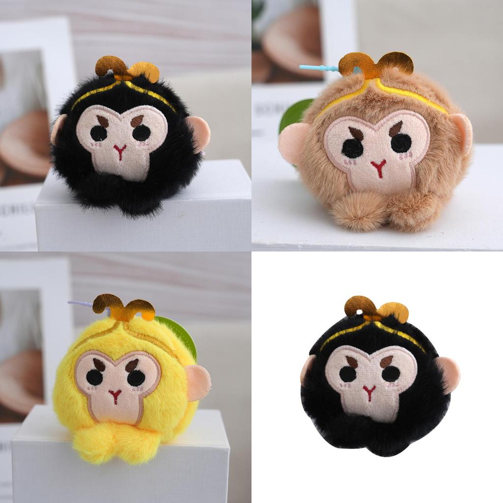 Charming Monkey Plush Toy Sun Wukong Keychain Adorable Decor Soft Pp Cotton Material