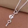 Copper romantic key love heart Chain Necklace For Women Wedding Fashion Street Versatile Jewelry Gifts