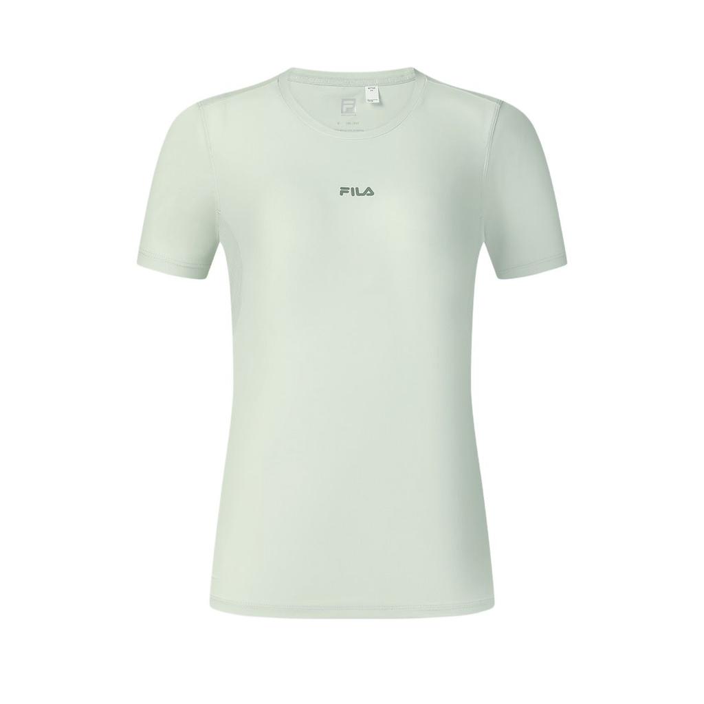 FILA Athletics Fitness Comfortable Versatile Pullover Short Sleeve T-Shirt Women tops Light-Green A11W531104F-GY