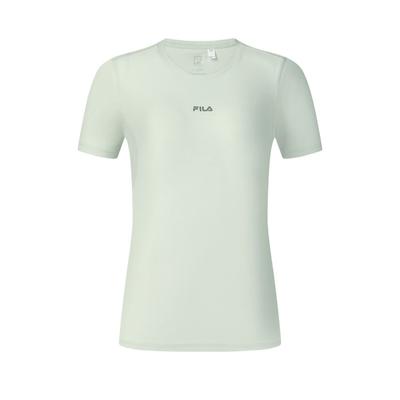 Athletics Fitness Cómodo Versátil Jersey Camiseta Manga Corta Tops de Mujer Verde Claro A11W531104F-GY