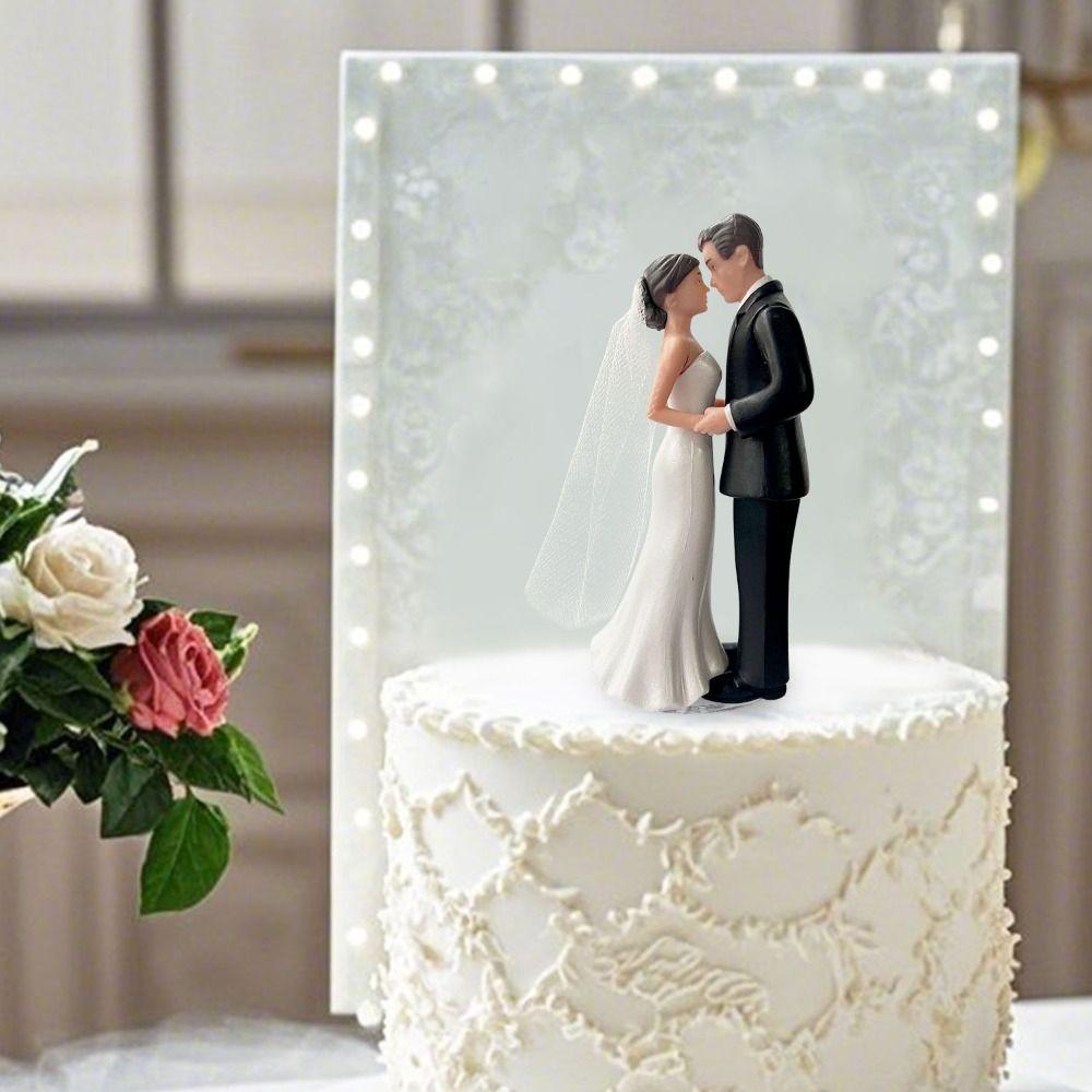 Romantic Bride Groom Topper Elegant Design Anniversary Decoration Wedding Celebration