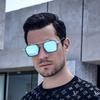 Wei Ting With Sunglasses Men'S Trendy Large Square Sunglasses Men'S Anti-Blue Glasses