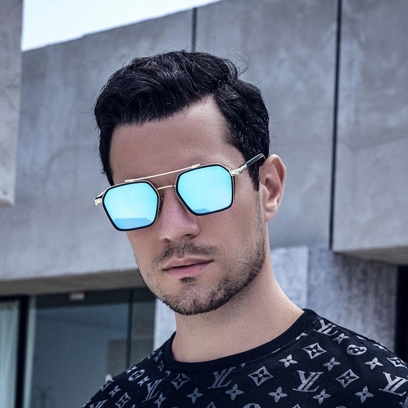 Wei Ting With Sunglasses Men'S Trendy Large Square Sunglasses Men'S Anti-Blue Glasses