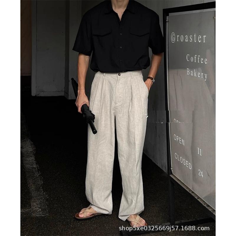 Herren Koreanischer Stil Weites Bein Locker Lässig Lange Business-Hose