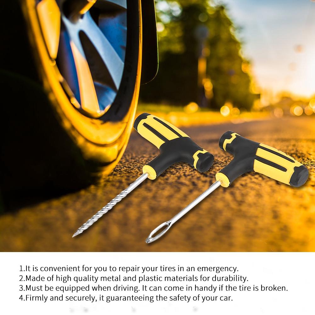 Complete Set Tubeless Tire Flat Repair Tool Kit for Cars Auto Trucks
