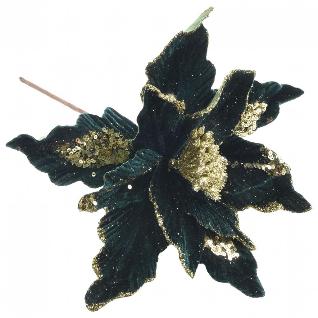 Xmas Glitter Flower 28cm Atmosphere Beautiful Ornament