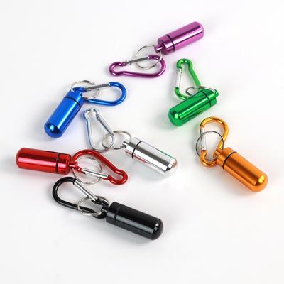New Premuim Portable Mini Waterproof Aluminum Pill Box Cases Container Organizer Storage for Vitamin Fish Oils Keychain Earplug