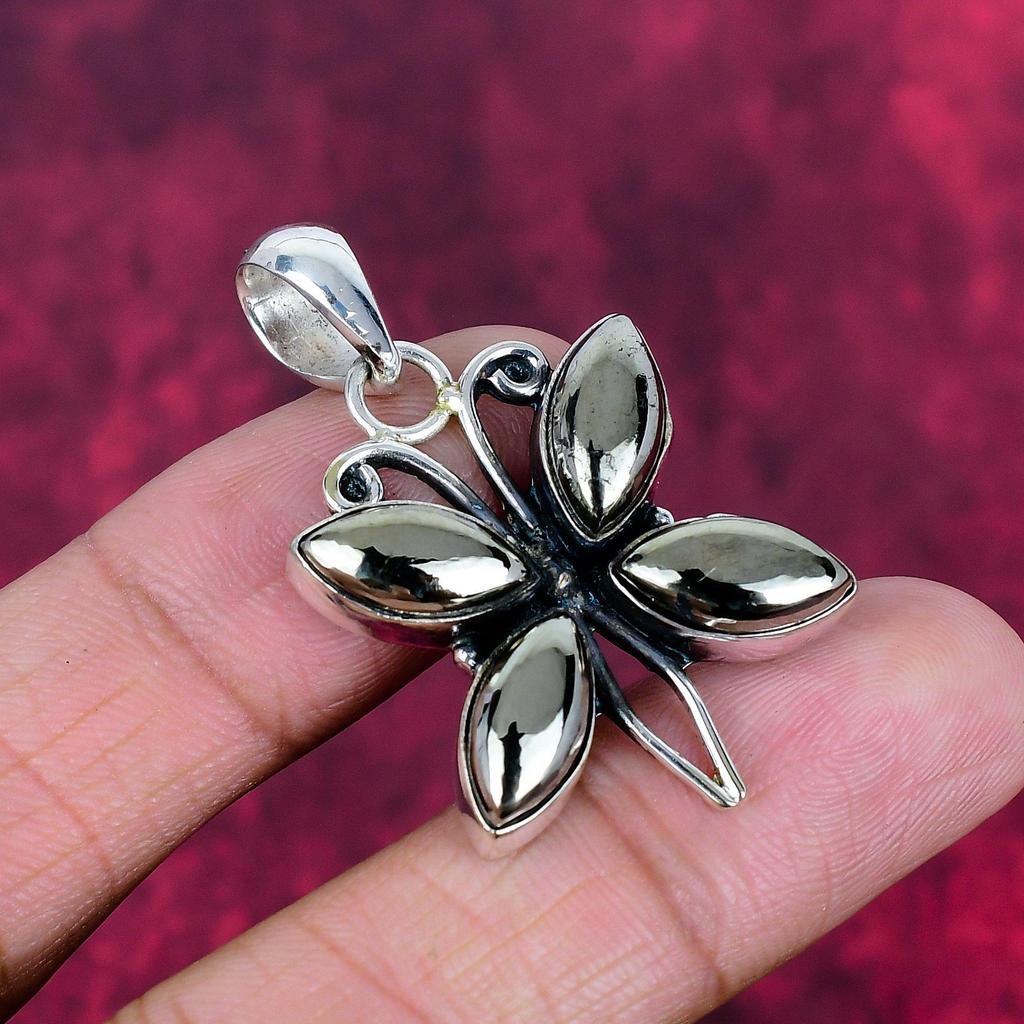 Golden Pyrite Pendant Handmade Gemstone Jewelry, 925 Solid Sterling Silver Pendant Antique Jewelry, For Engagement Gift