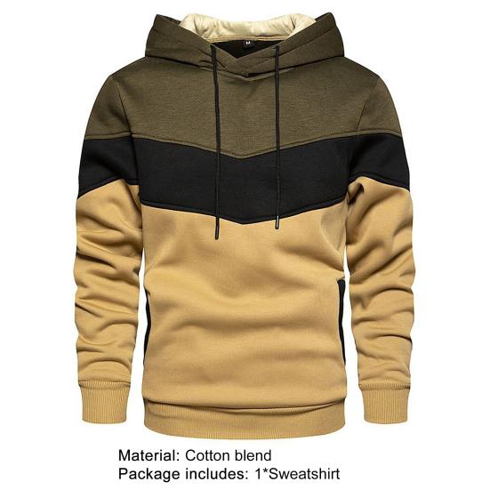 Hanorac Pulover cu Buzunare Patchwork Toamnă Iarnă Mânecă Lungă cu Glugă Pluș Bărbați Hanorac Îmbrăcăminte Exterioară