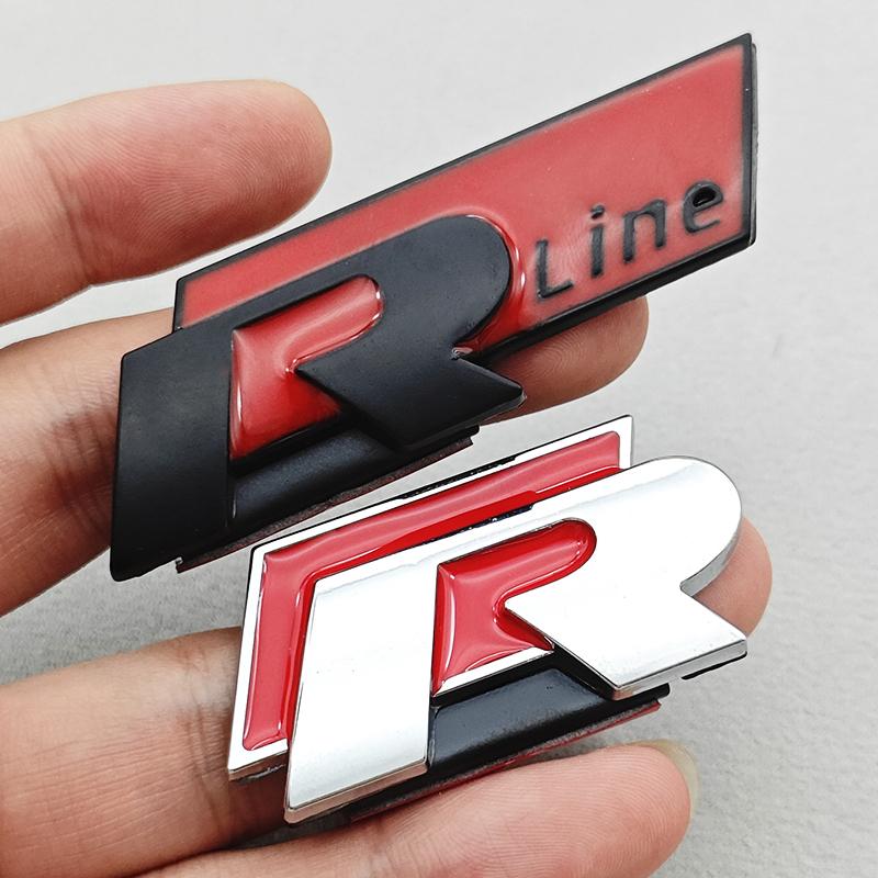 3D Metal Car Logo R RLine Front Grille Emblem Badge Sticker