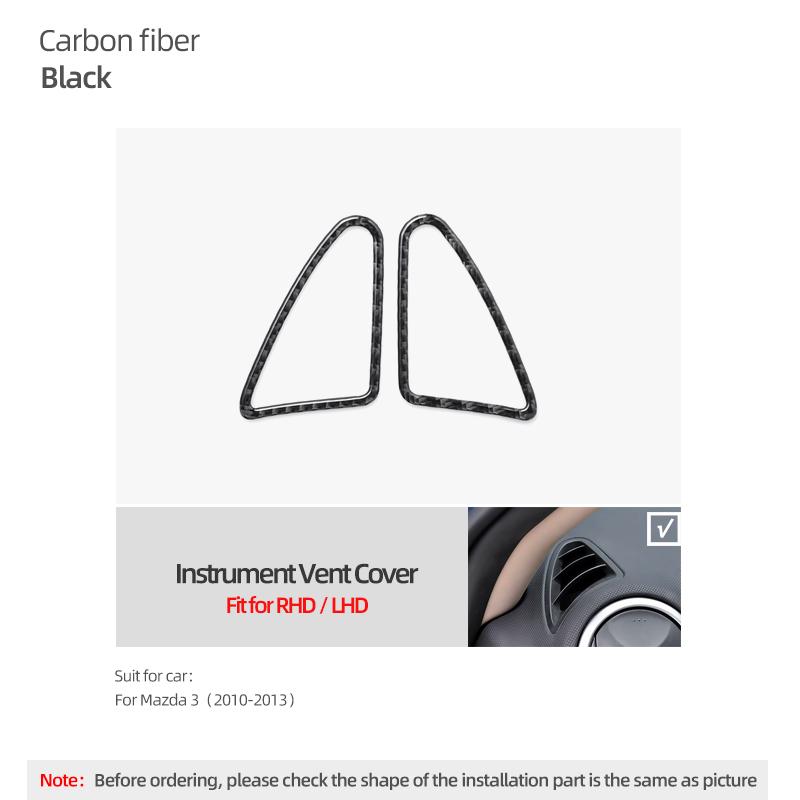 

Real Carbon Fiber For Mazda 3 Axela 2010 2011 2012 2013 Dashboard Panel Air Outlet Cover Trim Sticker Car Interior Accessories углеродного волокна черного