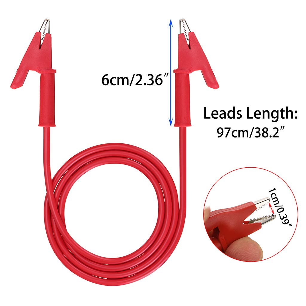 5pcs Banana to Banana Plug Test Lead Set 1m Banana Plug to Crocodile Alligator Clip Test Probe, Dual Ended Crocodile Alligator