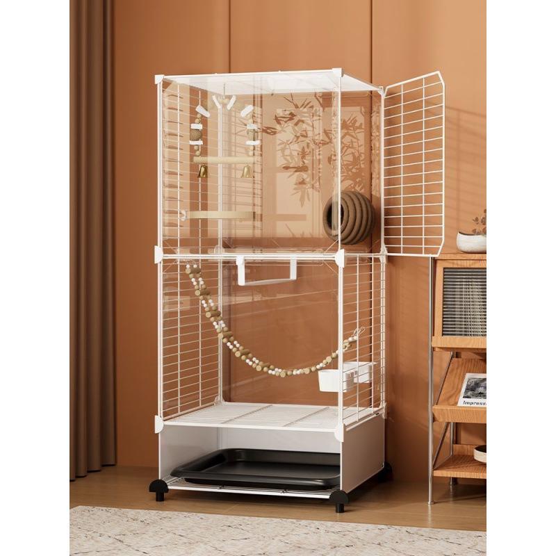 Luxury Splash-Proof Bird Cage: Large, Elegant Villa for Cockatiels, Tiger Skins, Thrushes, and Mynas