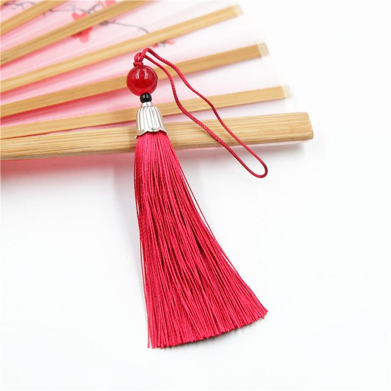 Material Antic DIY Lung cu Franjuri pentru Urechi, Mare, Pandantiv Nod Chinezesc, Articol de Păr, Accesorii Bijuterii Agățate pentru Urechi din Mătase de Gheață