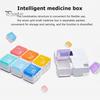 Smart Pill Dispenser Box 7 Grids Sealed Detachable Large Capacity Backlight Timing Reminder Portable Electronic Days Storage Organizer for Trip