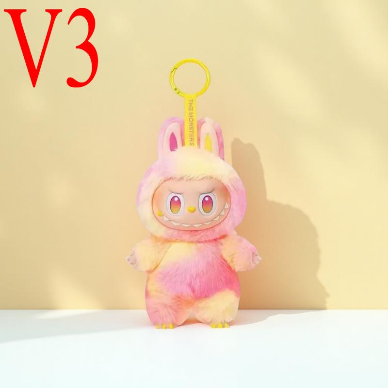 1Pc Cute Labubu Plush Doll Keychain Key Rings The Monsters Box Toy New Vinyl Doll Kawaii Backpack Pendant Decoration Case Gifts V3
