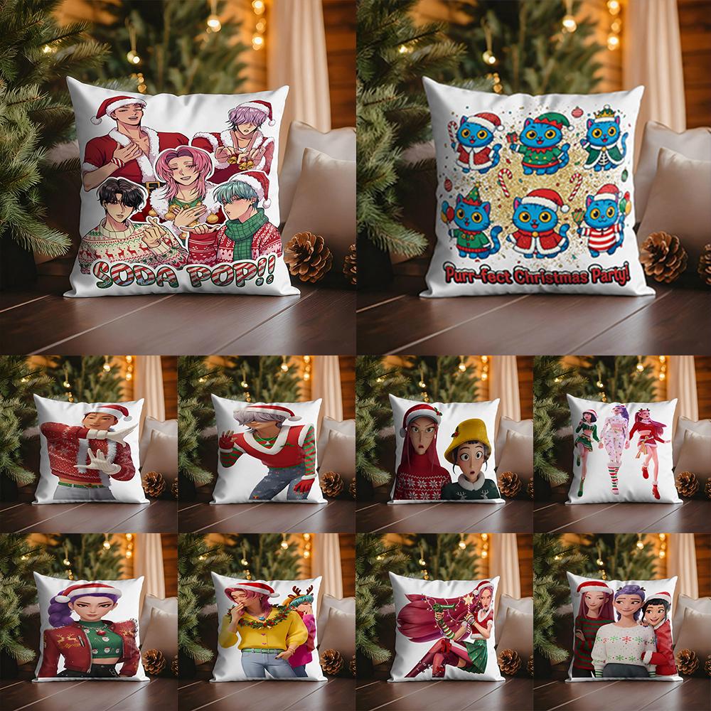 KPop Demon Hunters Blue Cat Christmas Party: Cute Cat Costume, Joy Overflowing Pillowcase Fashion Home Decoration