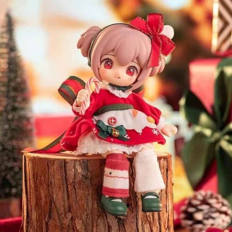 Original Christmas Nagi Animal Kindergarten Wishing Party Series Hanging Card Cute Bjd Action Doll Desktop Decoration Toy Gift