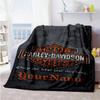 Harley-davidson Motorcycles Personalized Text Blanket Multi-purpose Personalized Blanket Warmthful Decor Suitable for Bed Picnics Home Decor Sofa