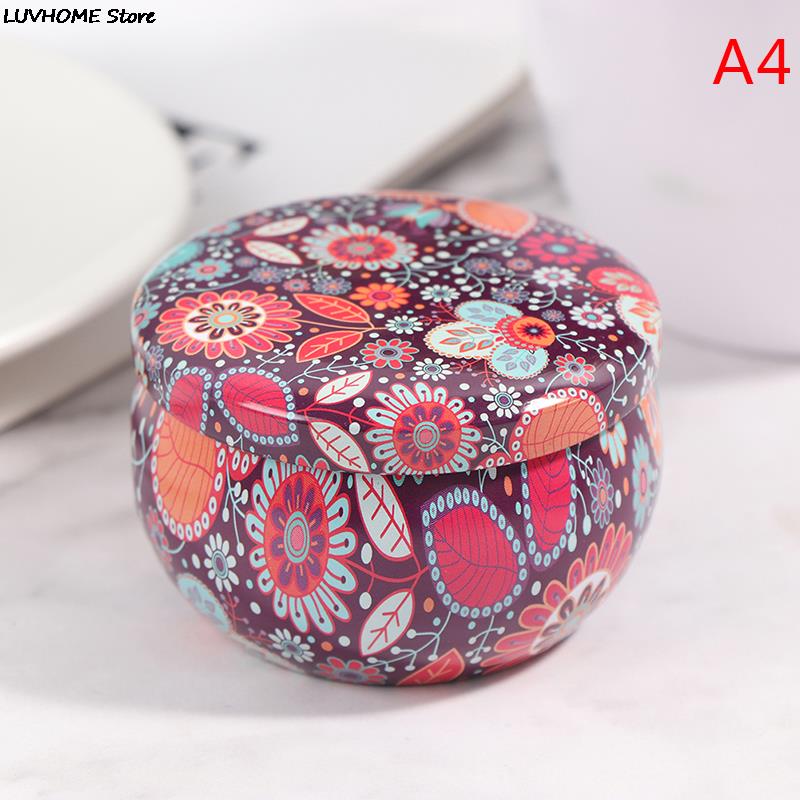 Retro Luxury Candle Jars Holder Storage Case Empty Tin Box Round Container with Lid Small Diy Candle Making Wedding Sweet Gifts
