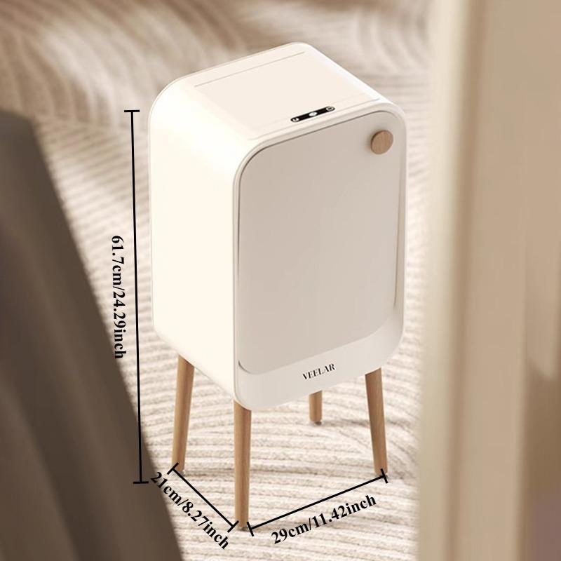 Automatic Sensor Trash Can Nordic Modern Luxury Waste Bin Kitchen Bathroom Smart Litter Bin Indoor Anti Odor Dustbin with Lid белый