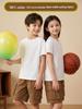Kids' Pure Cotton Tie-Dye Short-Sleeve Parent-Child T-Shirt with Logo - White Round Neck for Kindergarten Uniform