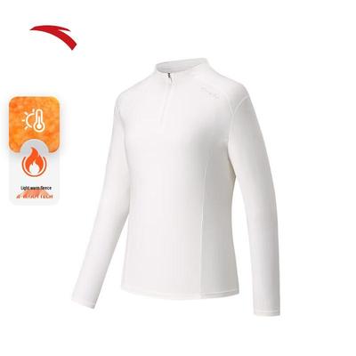 Anta Women's Warm Fleece Half-Zip Long Sleeve T-Shirt